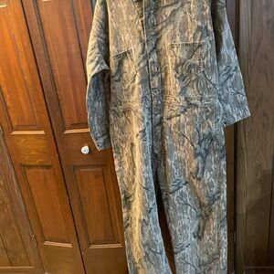 Vintage Mossy Oak Full Foliage Camo Hunting Cotton Coveralls Size XL USA